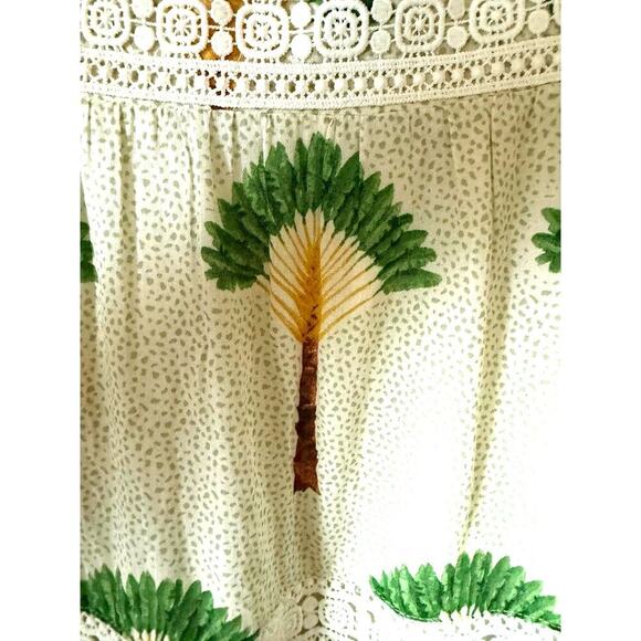 NEW Calypso Saint Barth Cotton Palm Tree Tiered Sleeveless Maxi Dress M Rio - Picture 3 of 7